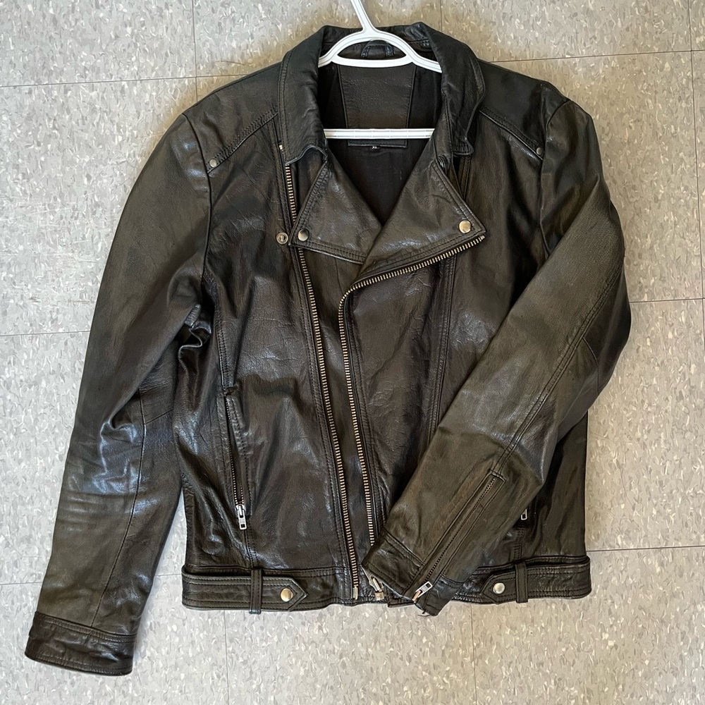 Vintage Selected Homme 100% leather biker jacket